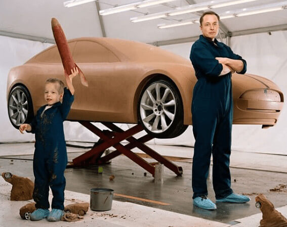Saxon Musk With Father Elon Musk